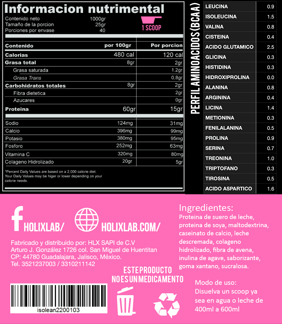 Proteina + Colageno Heragen Holix 1kg