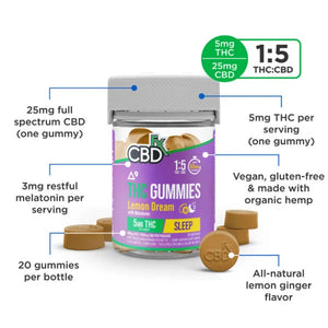 Gomitas CBD Delta 9 THC 1:5 Lemon Dream CBDf/x 100-200mg