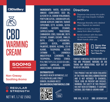 Cargar imagen en el visor de la galería, Crema CBD Enfriar/Calentar CBDistillery 500mg
